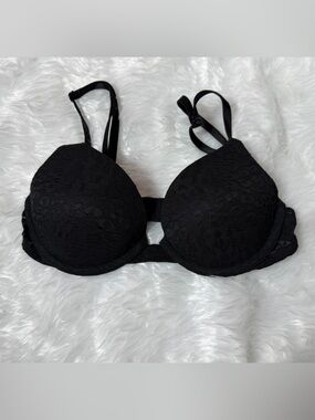 Victoria's Secret Black Lace Push-Up Bra.  32A